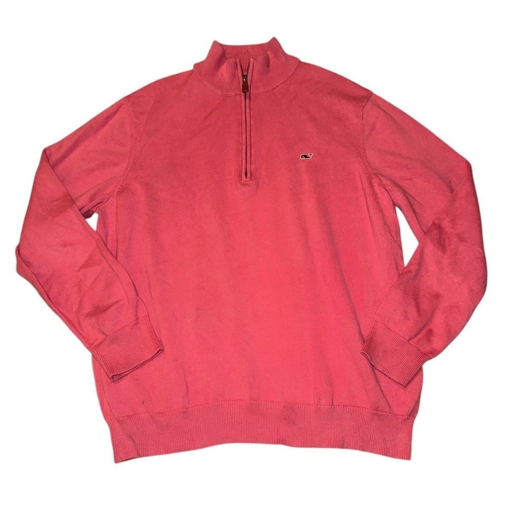 Vineyard Vines by Shep and Ian coral pink men’s half zip pullover size large